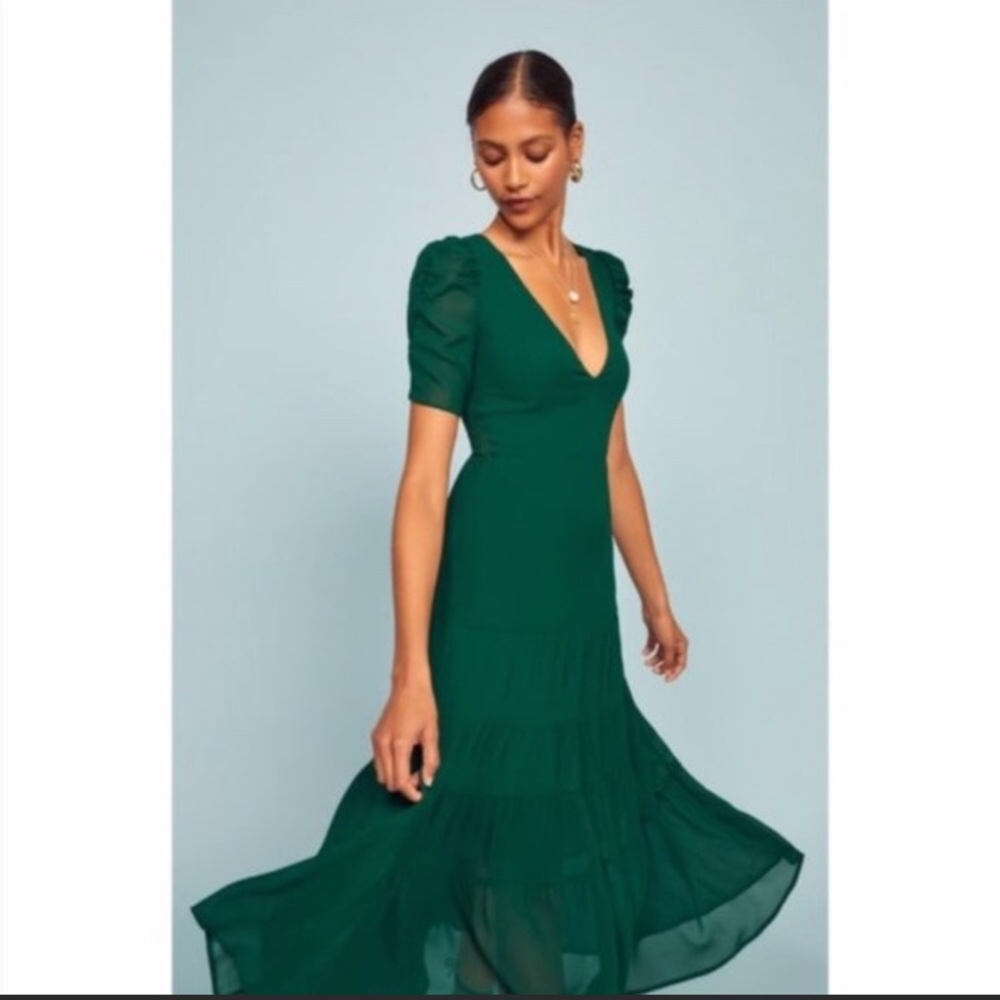 NWT Reformation Cosa Midi Dress in Emerald